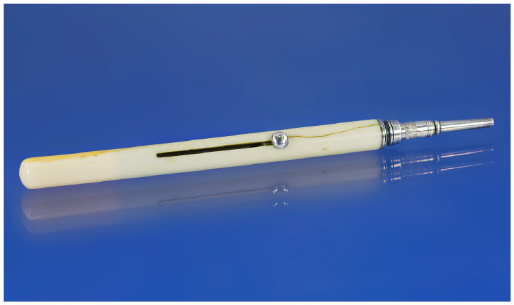 Appraisal: S Mordan Co Propelling Pencil Ivory Barrel With Silvered Mounts