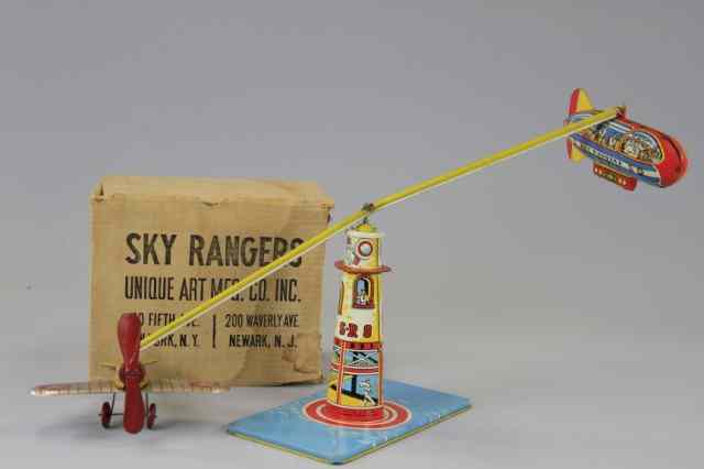 Appraisal: BOXED SKY RANGERS TOY Unique Art Mfg lithographed tin depicts