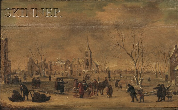 Appraisal: School of Jan Abrahamsz Beerstraten Dutch - Winter Village with