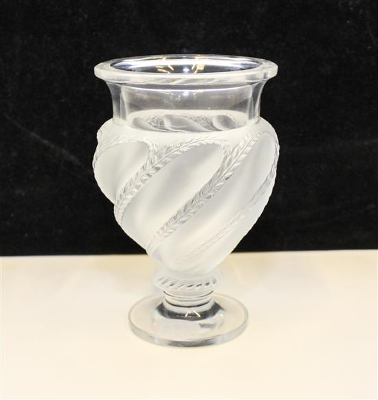 Appraisal: Sale Lot A Lalique Frosted Glass Vase Height inches images