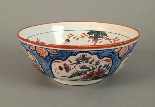 Appraisal: Delft polychrome decorated bowl mid th c h dia