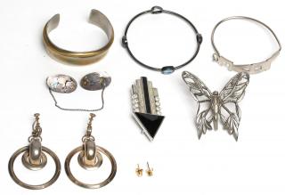 Appraisal: Costume Jewelry Pieces Including Silver Comprising John Hardy butterfly hair