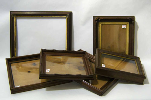 Appraisal: Six Victorian walnut frames