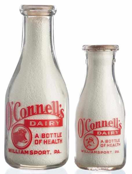 Appraisal: Lot of O'Connell's Dairy Milk Bottles Description Williamsport PA Lot