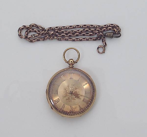 Appraisal: A k gold pocket watch with k gold chain Steele