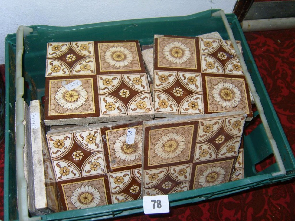 Appraisal: Twenty two Victorian ceramic tiles by Mintons with stylised floral