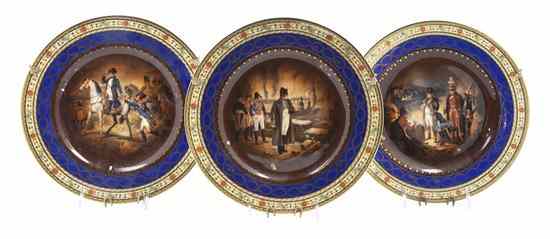 Appraisal: A Set of Three Royal Vienna Style Cabinet Plates depicting