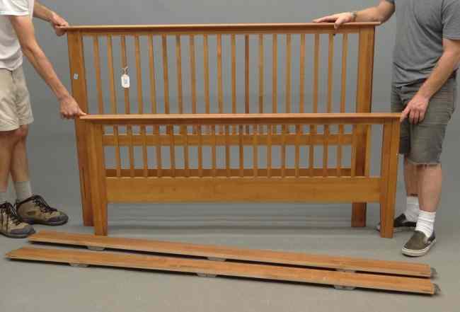 Appraisal: Contemporary bed with rails '' W with '' rails ''