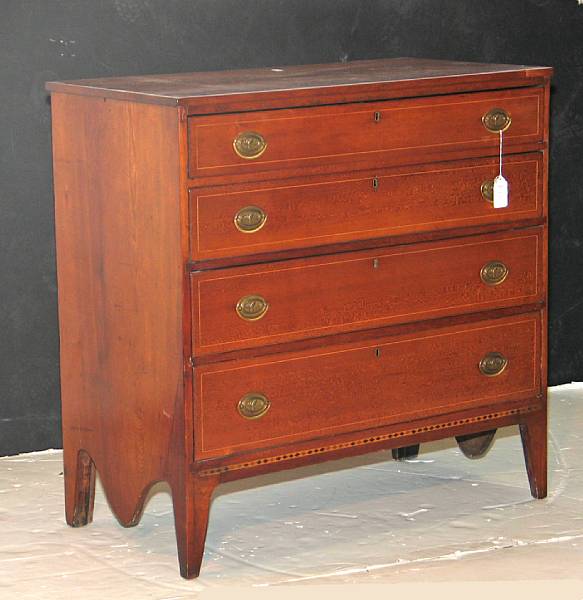 Appraisal: A Federal inlaid cherry chest of drawers first quarter th