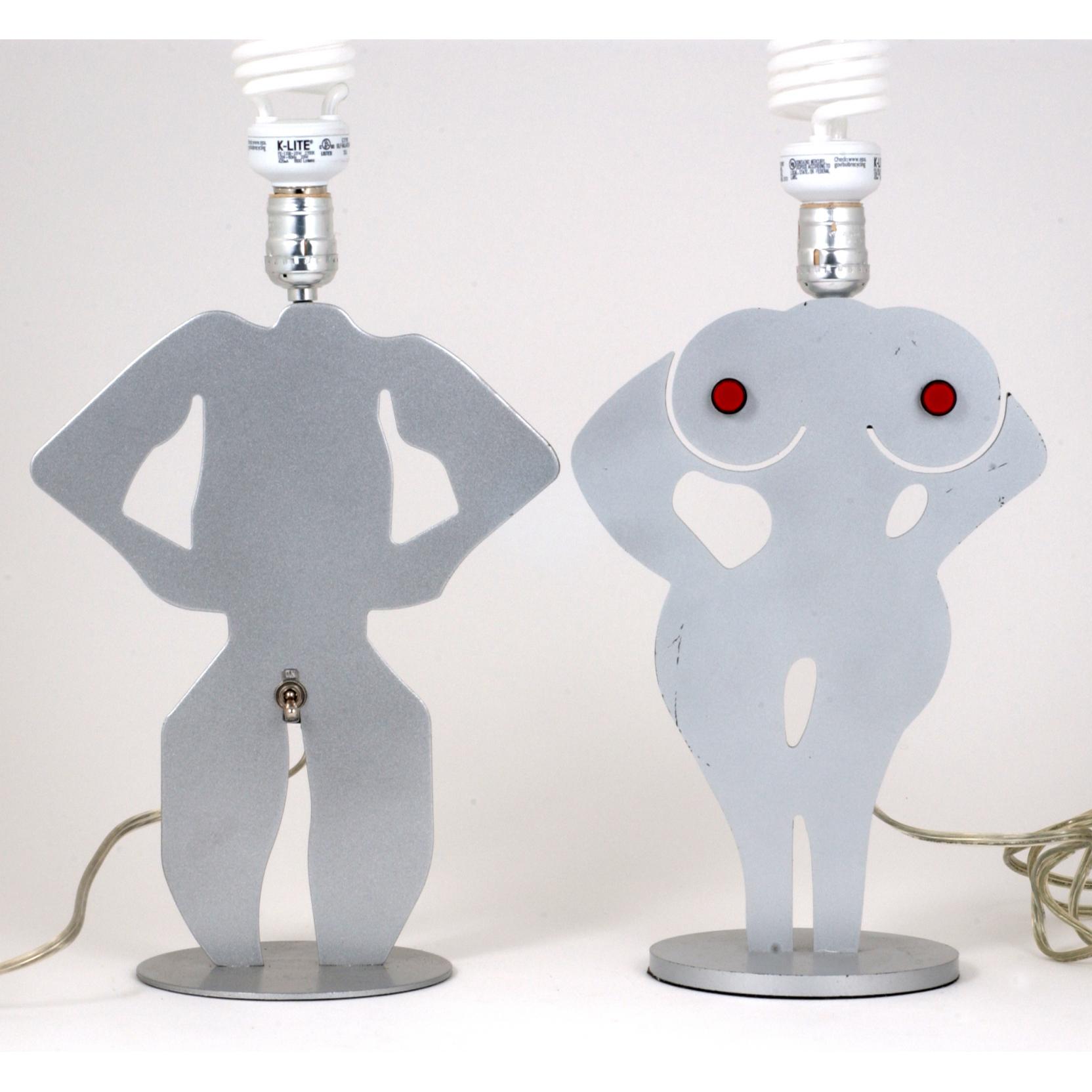 Appraisal: Pair of Erotic Novelty Lamps late th century the male