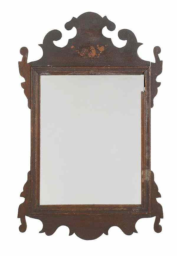 Appraisal: Chippendale mahogany looking glass ca h