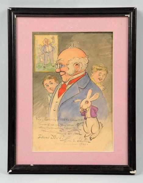 Appraisal: Foxy Grandpa Original Art Signed by Earl Schultze Framed and