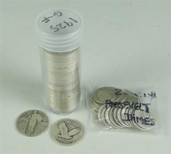 Appraisal: Roll Coins of Standing Liberty Quarters Grades range G-F with