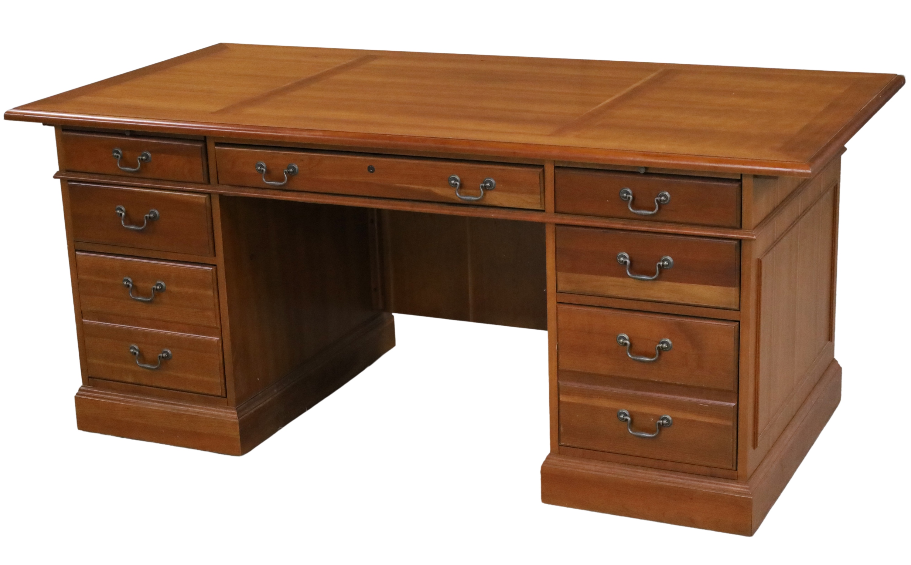 Appraisal: CHERRY FRUITWOOD EXECUTIVE DESK Cherry fruitwood executive desk by Hooker