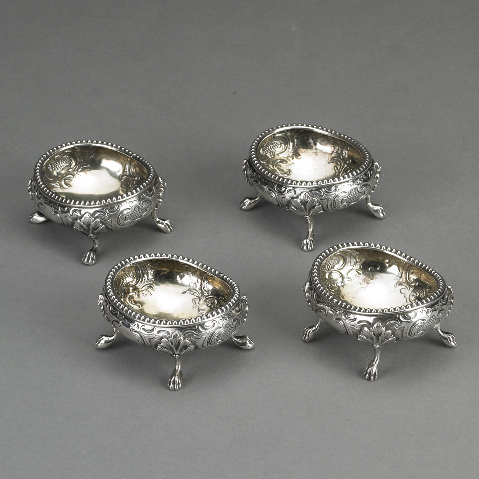 Appraisal: Four Victorian Silver Oval Salts Thomas Hughes Headland London in