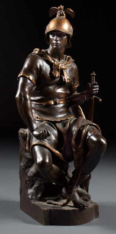 Appraisal: Paul Dubois French - ''Le Courage Militaire '' patinated and