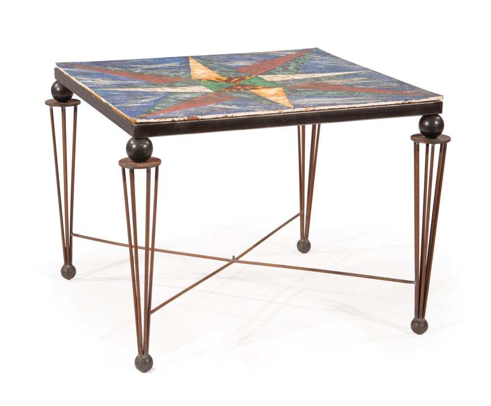 Appraisal: Mario Villa Nicaraguan New Orleans - Patinated Metal Low Table