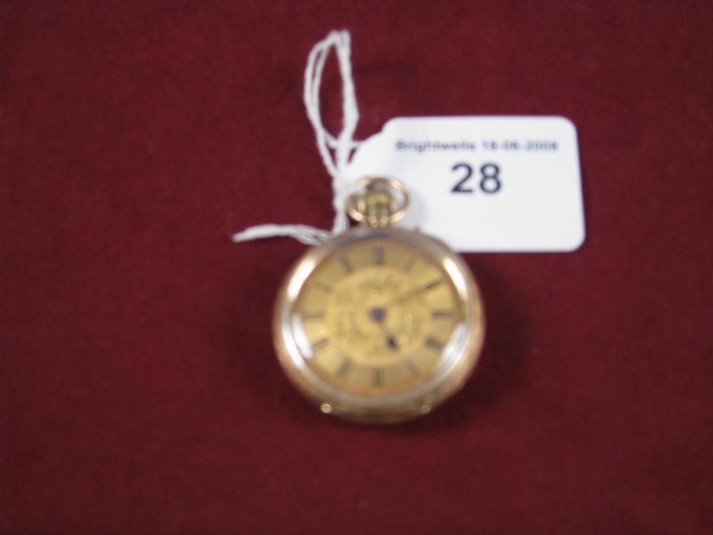 Appraisal: An Edward VII ct gold cased Fob Watch with floral