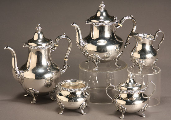 Appraisal: Lot Property of Various Owners Gorham Sterling 'Strasbourg' Five-Piece Coffee