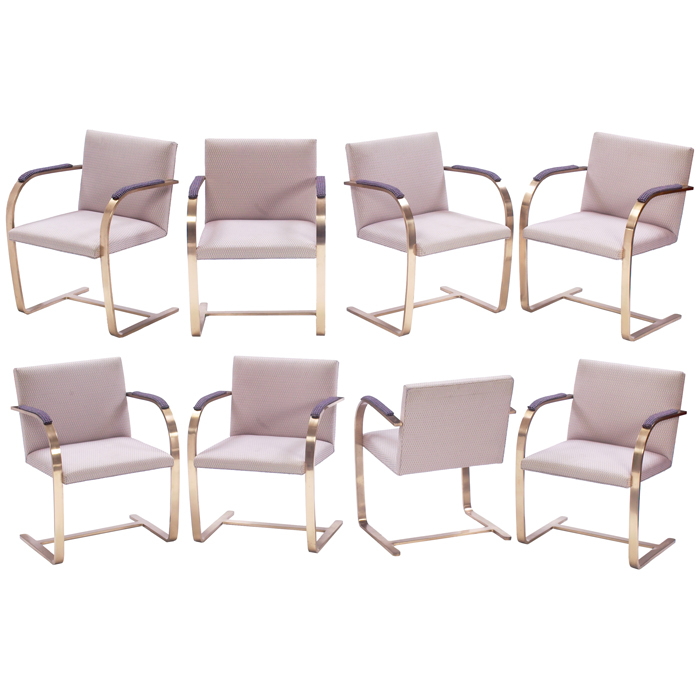 Appraisal: Mies van der Rohe BRNO chairs eight by Knoll one