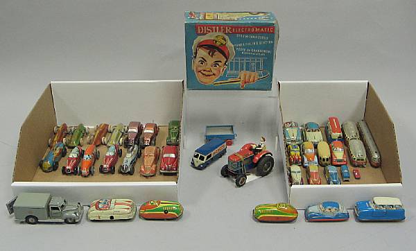 Appraisal: Lithographed automobile grouping Collection of assorted metal and other toy