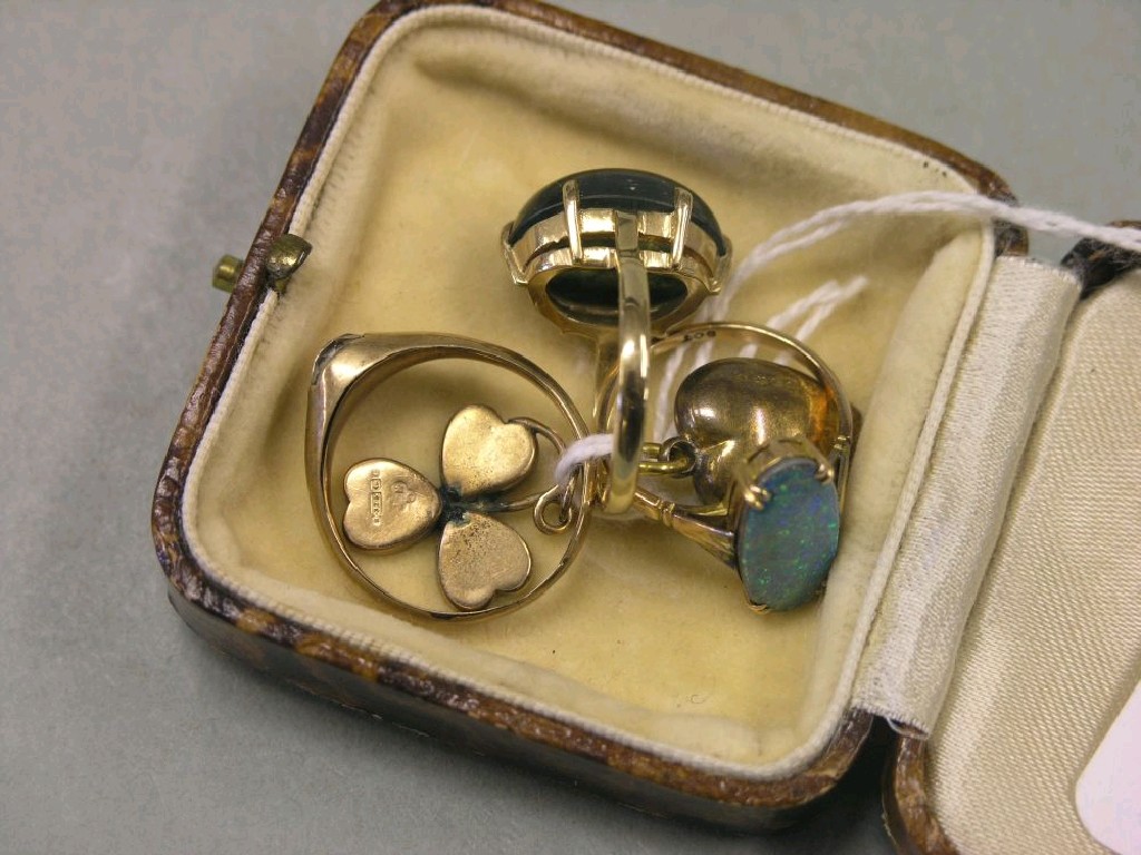 Appraisal: A ct gold and opal dress ring two other ct