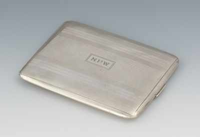 Appraisal: A Sterling Silver Cigarette Case Apprx x hinged case with