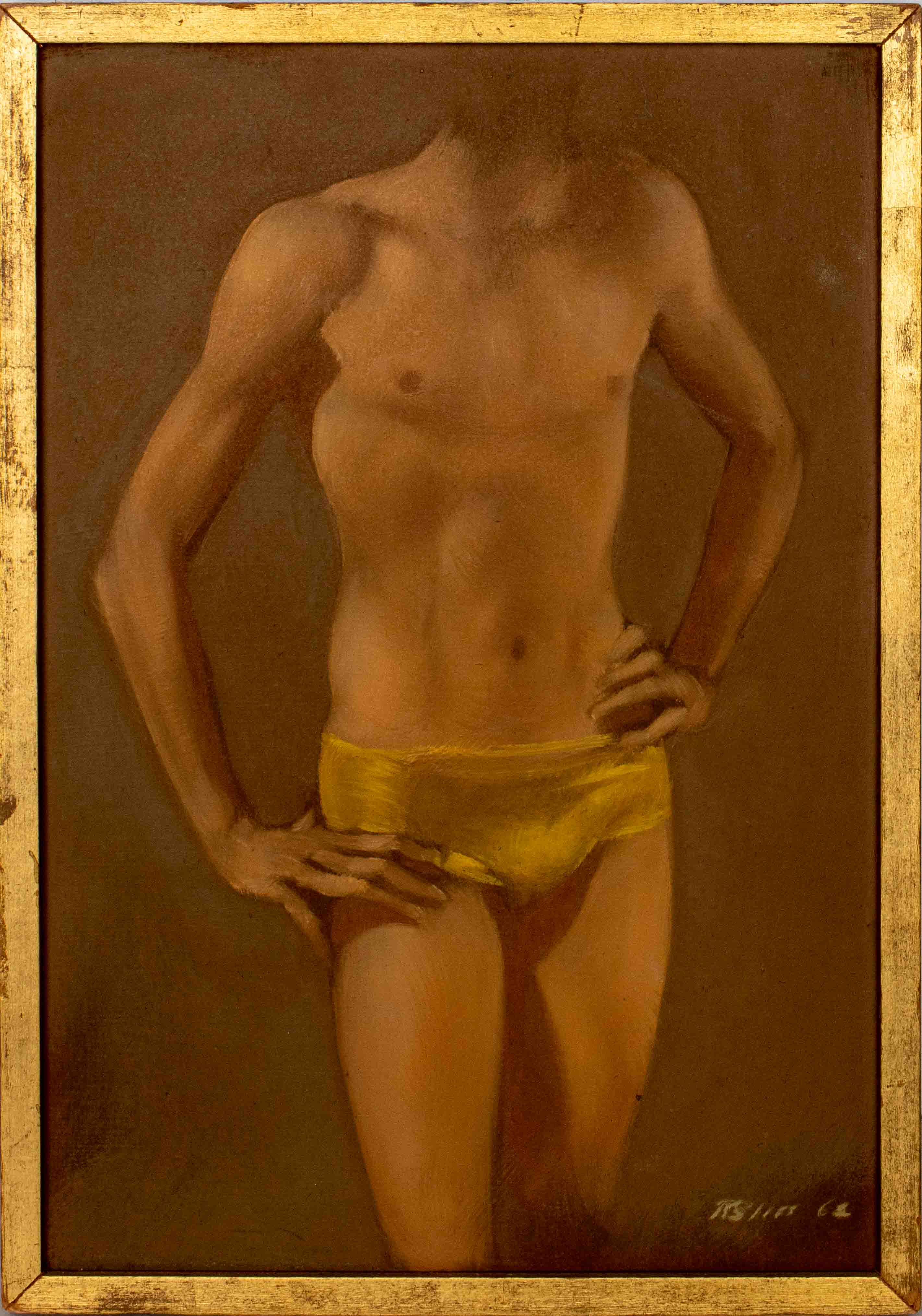 Appraisal: ROBERT BLISS YELLOW TORSO OIL ON MASONITE Robert Bliss American