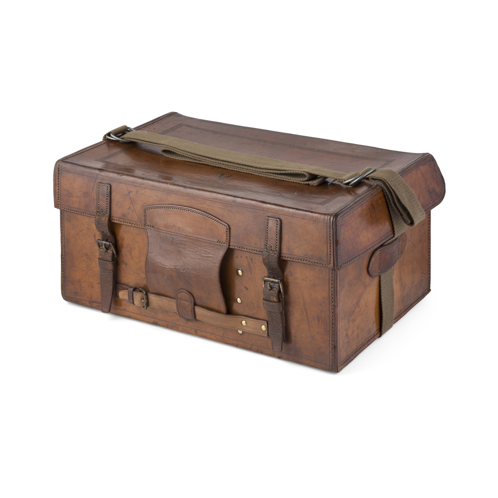 Appraisal: EDWARDIAN LEATHER TACKLE CASE BY HARDY BROS ALNWICK EARLY TH