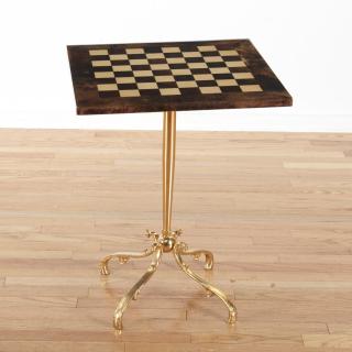 Appraisal: Aldo Tura lacquered goatskin games table Aldo Tura lacquered goatskin