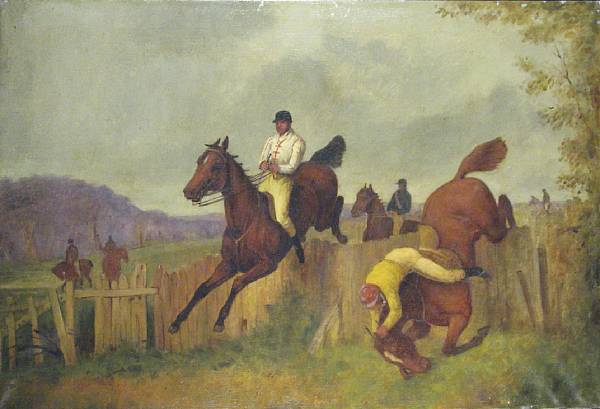 Appraisal: William Barr American - Steeple Chasing after Henry Allen titled