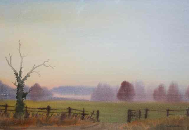 Appraisal: ALASTAIR PATERSON'Spring Dawn' signed watercolour x together with two further