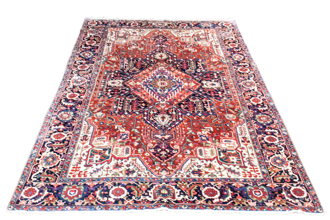 Appraisal: PERSIAN HERIZ CARPET Persian Heriz carpet ' x '