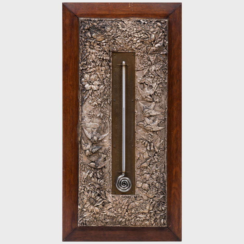 Appraisal: Theodore B Starr Repousse Thermometer Stamped mark to face the