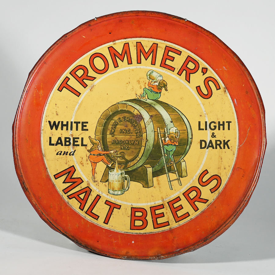 Appraisal: Trommers Malt Beers Drunken Elves on Barrel Charger SignReference n