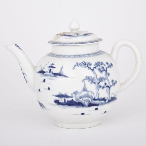 Appraisal: Worcester Cannonball Teapot c height cm open crescent mark in