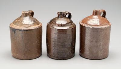 Appraisal: Three Georgia stoneware jugs all with Albany slip glaze one