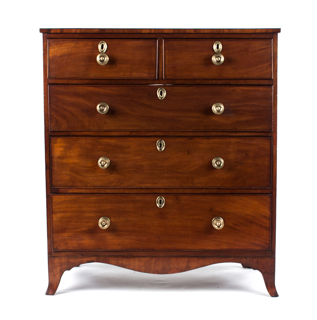 Appraisal: Regency mahogany chest of drawers first quarter- th century flat