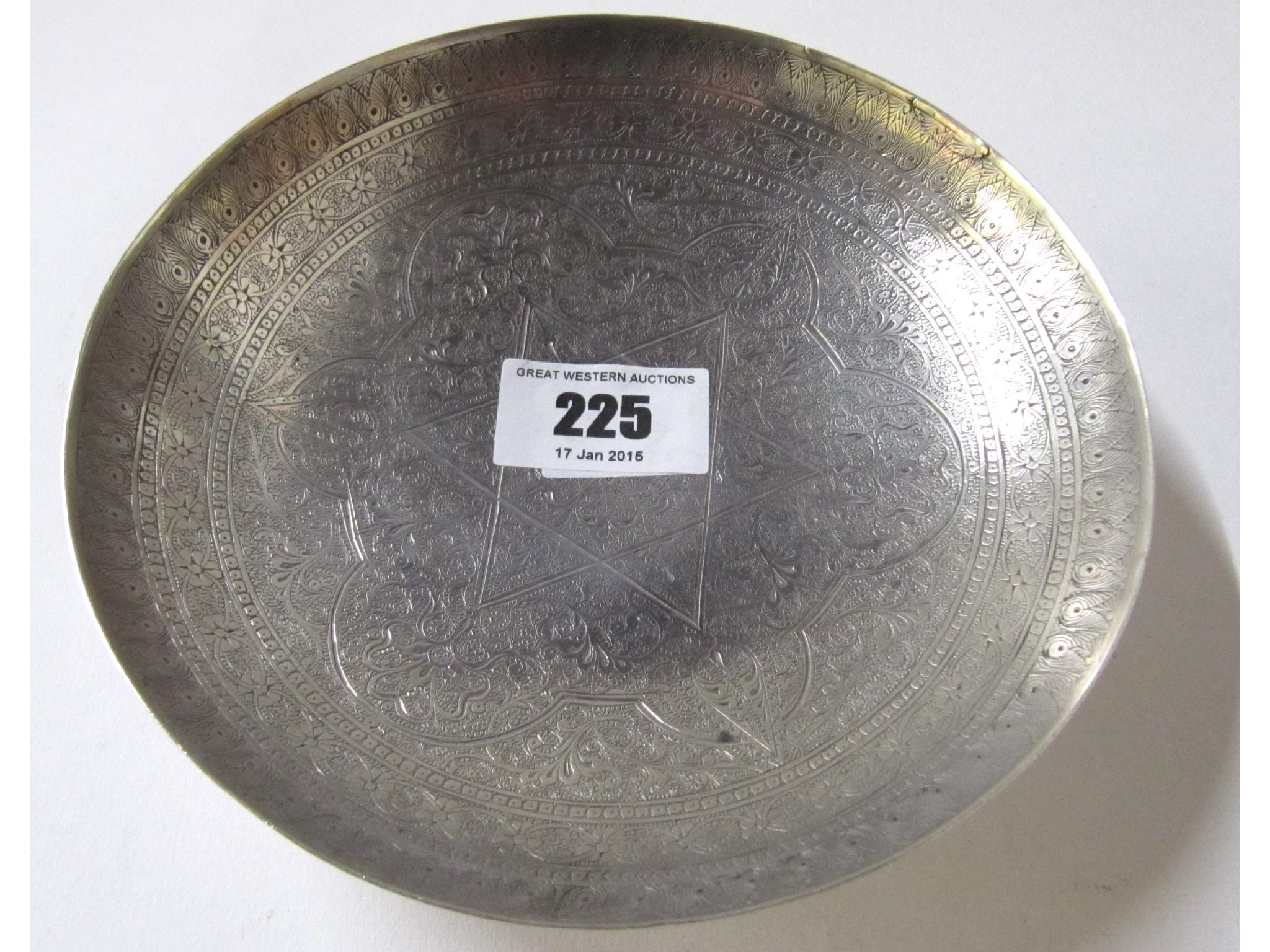 Appraisal: A sterling silver dish with Star of David decoration