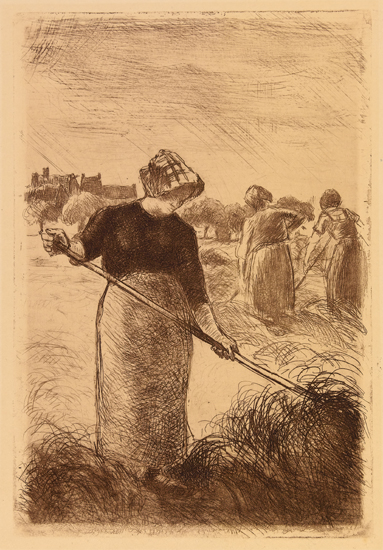 Appraisal: CAMILLE PISSARRO Faneuses Etching printed in dark brown on imitation