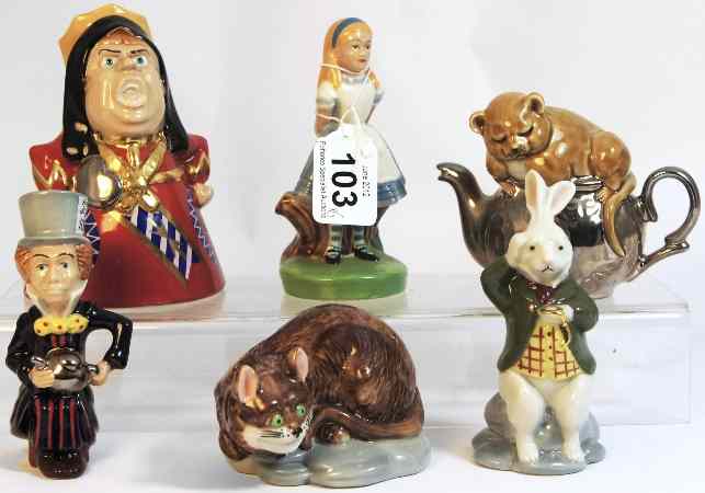 Appraisal: Wade Collection of Figures from the Alice in Wonderland Series