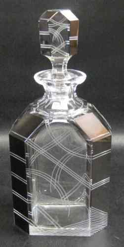 Appraisal: A FRENCH HAND CUT AND ENGRAVED CRYSTAL DECANTER with original