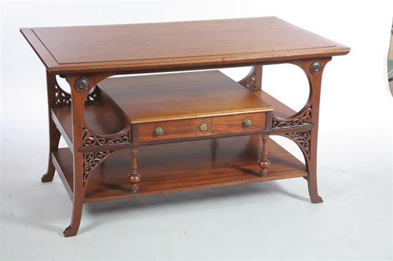 Appraisal: VICTORIAN DESK Mixed woods with a square top mid shelf