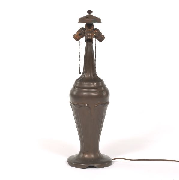 Appraisal: HANDEL LAMP BASE x Bronze lamp base with three sockets