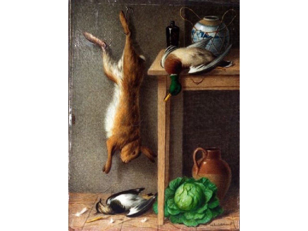 Appraisal: WILLIAM CRUICKSHANK - STILL LIFE OF GAME WITH A STONEWARE