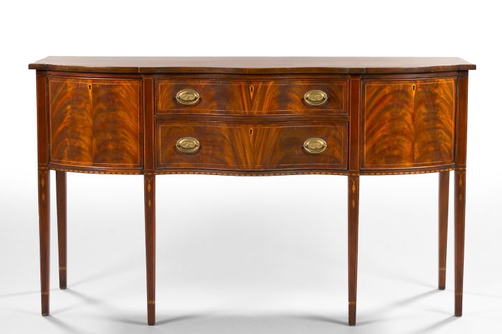 Appraisal: George III-Style Mahogany Sideboard in the Hepplewhite taste the rectangular