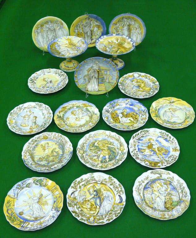 Appraisal: A COPELAND DESSERT SERVICE painted by L Leila Waterhouse Hawkins