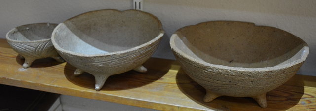 Appraisal: Alison Taylor British - Three stoneware garden pots each with