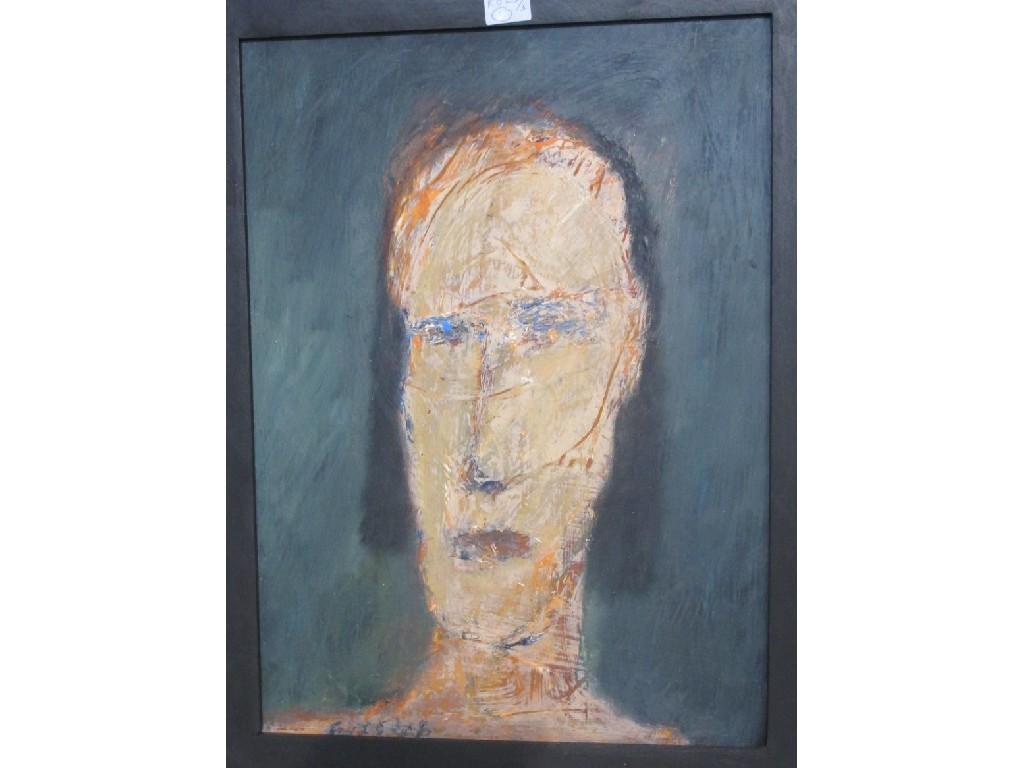 Appraisal: DOUGLAS THOMSON Oil on board 'Study for Saint' signed recto