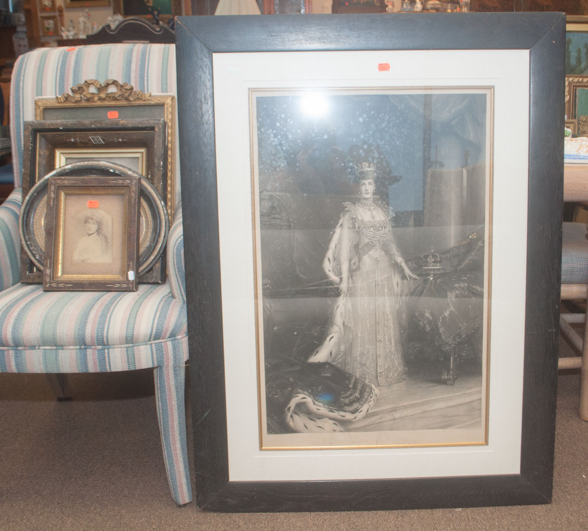 Appraisal: Five framed articles including oil on board prints and early